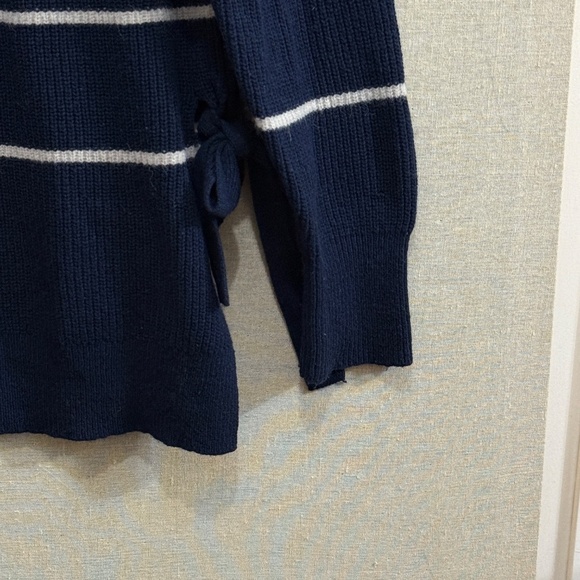 Rebecca Taylor Striped Mock Side Ties Turtleneck Sweater Medium - Picture 8 of 8